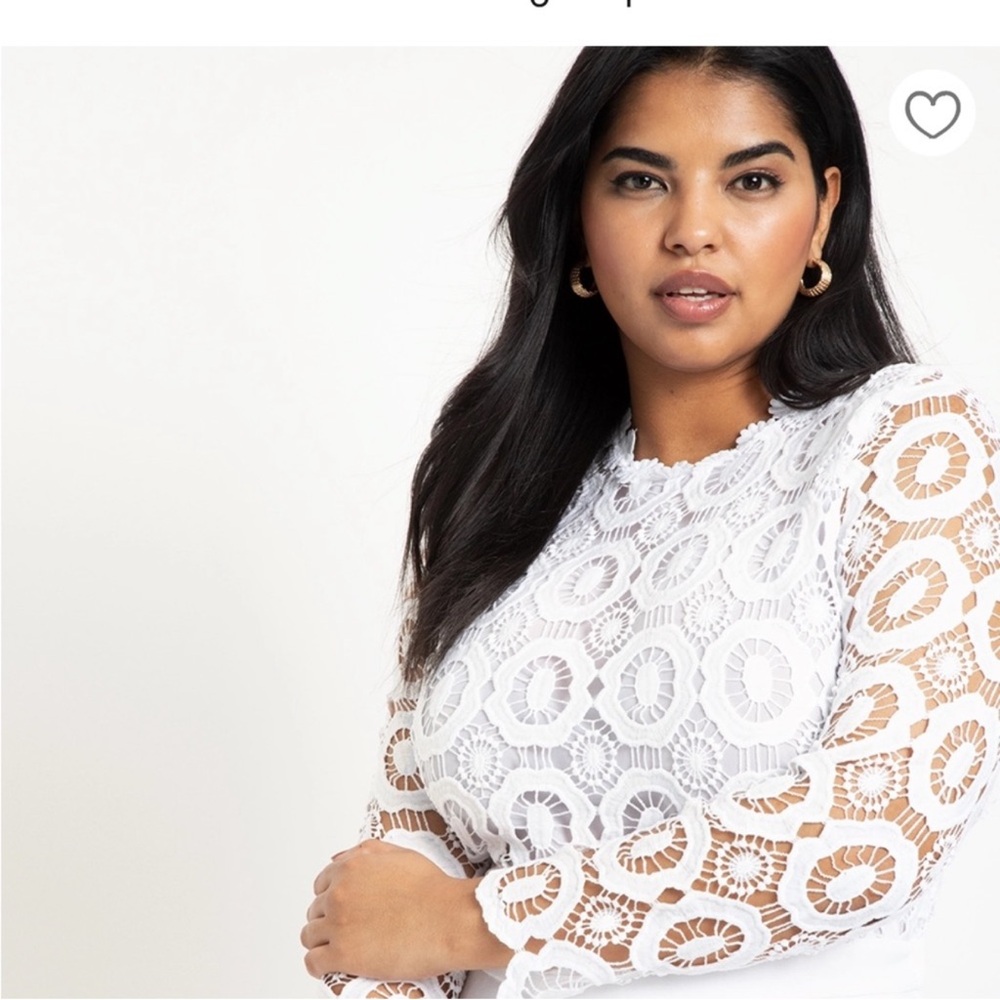 Nwt- Eloquii Elegant White Lace Jumpsuit - Picture 3 of 3